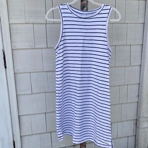 Old Navy White and Navy Striped Sleeveless Dress
